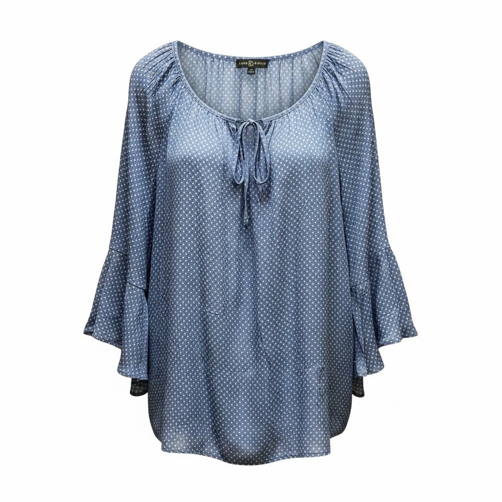 Fred David 3X Long Sleeve Chambray with White Dot Tunic